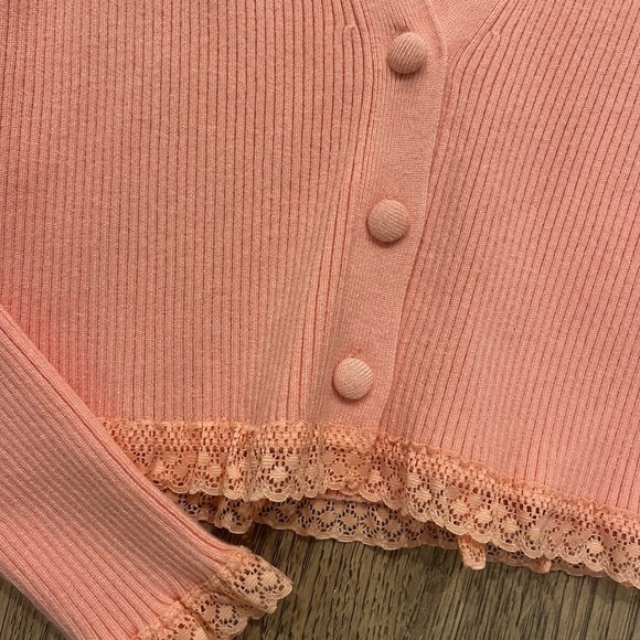 For Love And Lemons Nina Cardigan Peach M EUC - Picture 5 of 7